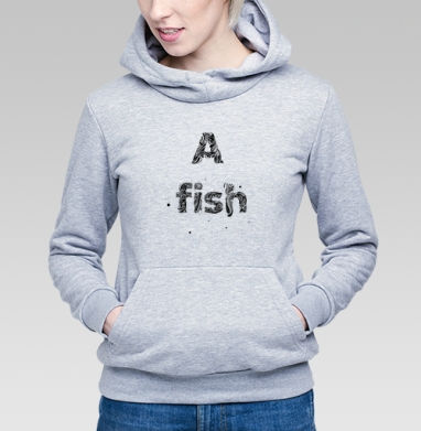 Декоративный постер «A fish» в винтажном стиле, Толстовка Женская серый меланж 340гр, утепленная