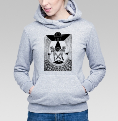 Floral astronauts / Цветочные астронавты, Толстовка Женская серый меланж 340гр, утепленная