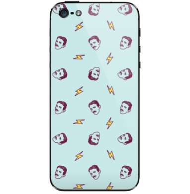 Паттерн с портретами Николы Теслы и молниями - Виниловые наклейки на iPhone 5 - купить в Москве, страница 31
