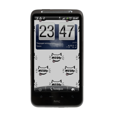 Игривый кот с надписью meow и высунутым язычком - Виниловые наклейки на HTC Desire HD - купить в Москве, страница 15