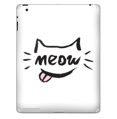 Игривый кот с надписью meow и высунутым язычком - Наклейки на iPad, страница 34