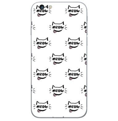 Игривый кот с надписью meow и высунутым язычком - Виниловые наклейки на iPhone 6 plus - купить в Москве, страница 28