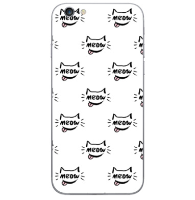 Игривый кот с надписью meow и высунутым язычком - Виниловые наклейки на iPhone 6, 6s - купить в Москве, страница 28