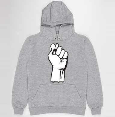Raised Fist / Поднятый кулак символ сопротивления и вертикаль власти плакат - Толстовка Муж. меланж 300гр, страница 18