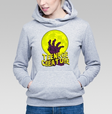 Teenage Creature / Подростковое существо, Толстовка Женская серый меланж 340гр, утепленная