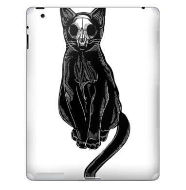 Графичное изображение кошки с черепом – мистический дизайн - Наклейки на iPad, страница 24