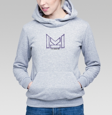 Manukian Twins Logo / Логотип Манукян Твинс, Толстовка Женская серый меланж 340гр, утепленная