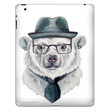 Стильный портрет белого медведя в шляпе и очках - Наклейки на iPad, страница 23