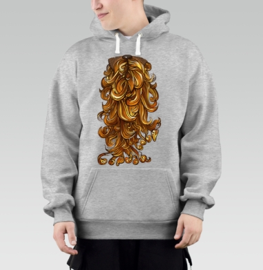 Роскошная грива в коричнево-золотистых тонах, Толстовка Mjhigh–Mel, утепленная