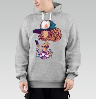 Дерзкая девушка с мороженым в стиле граффити - Магазин футболок ICE CREAM