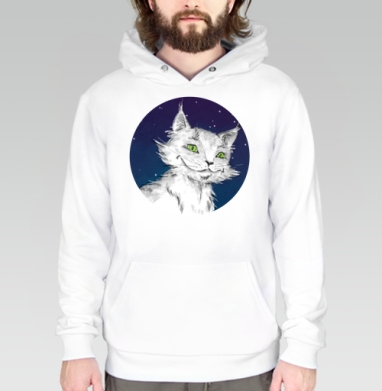 Кот Бормот, Толстовка белая Regular, утепленная