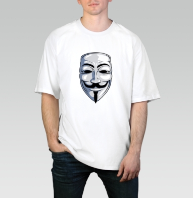 Anonymous / Анонимус, Футболка / Мужчинам / Оверсайз / Белая / C принтом