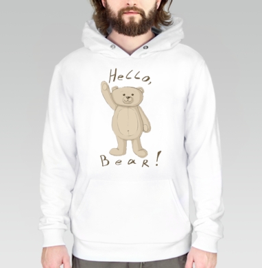 Нежный винтажный эскиз плюшевого мишки с надписью Hello Bear Привет Мишка Друг - Магазин футболок Lakshmi_Leary - Дизайнерские принты
