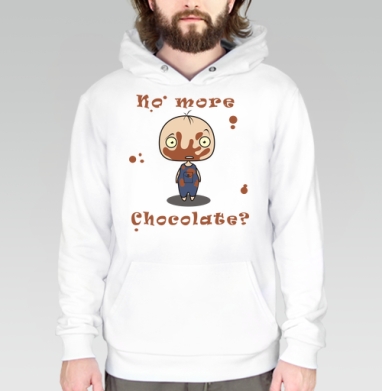 No more chokolate??? / Шоколада больше нет???, Толстовка белая Regular, утепленная