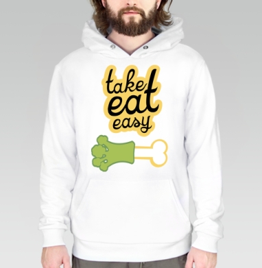 take eat easy 4 / Ешь легко 4, Толстовка белая Regular, утепленная
