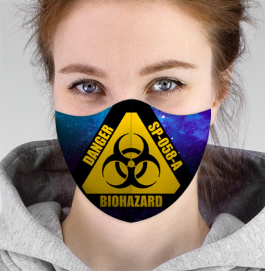 Фотография футболки Опасность биохазард предупреждение желтый черный на фоне