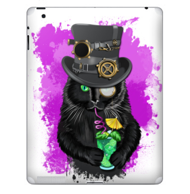 Стильный кот в стимпанк цилиндре с коктейлем - Наклейки на iPad, страница 17