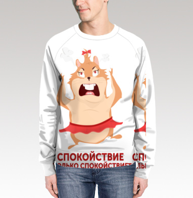 Злой хомяк с паром и спокойствие только спокойствие, Свитшот мужской 3D