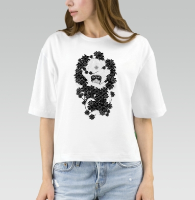 Enigmatic Face Hidden Among Baroque Florals / Лицо в цветочной броне, Футболка женская оверсайз Mido