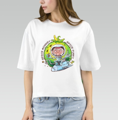 Space monkey / Космическая обезьяна, Футболка женская оверсайз Mido