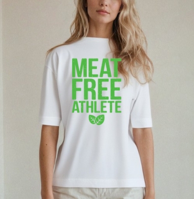 MEAT FREE ATHLETE – Эмблема веган-спортсмена, Футболка женская оверсайз Mido