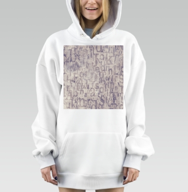 Мягкие Серо Сиреневые Буквы На Фоне, Hoodie Mjhigh Dig, оверсайз, утепленная