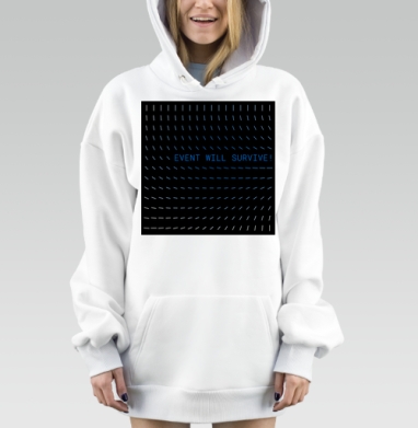 Смелый устойчивый текст с динамичными линиями выживет, Hoodie Mjhigh Dig, оверсайз, утепленная