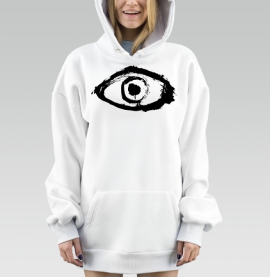 Черно белый абстрактный глаз наблюдение восприятие внутренний мир, Hoodie Mjhigh Dig, оверсайз, утепленная