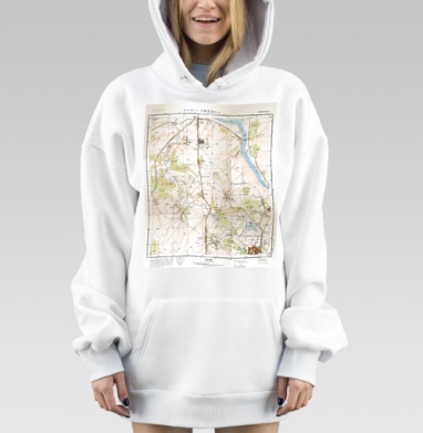 Советская топографическая карта 125000 масштаба СНОВ, Hoodie Mjhigh Dig, оверсайз, утепленная