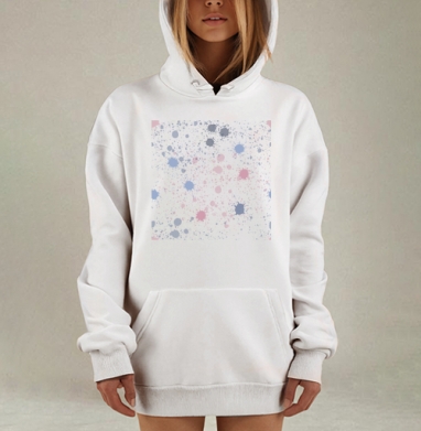 Пастельные лаки хаотичные пятна весеннего настроения, Hoodie Mjhigh Dig, оверсайз, утепленная