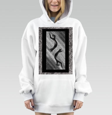 Черно белые коты гармония баланса, Hoodie Mjhigh Dig, оверсайз, утепленная