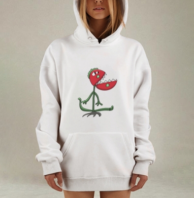 Красочный озорной цветок помидор живой рисунок, Hoodie Mjhigh Dig, оверсайз, утепленная