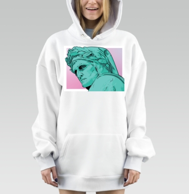 Данте современный классический портрет бирюзовый, Hoodie Mjhigh Dig, оверсайз, утепленная