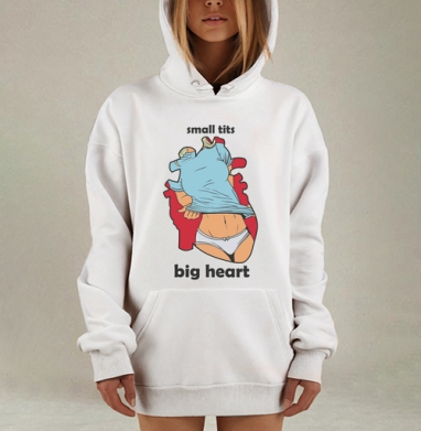 Ироничная красавица с большим сердцем в голубой одежде, Hoodie Mjhigh Dig, оверсайз, утепленная