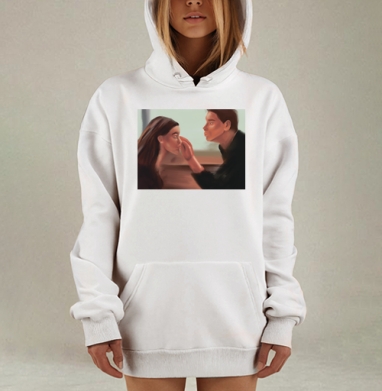 Момент нежности прикосновения рука лица, Hoodie Mjhigh Dig, оверсайз, утепленная