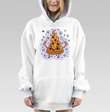 Голодная пицца, Hoodie Mjhigh Dig, оверсайз, утепленная
