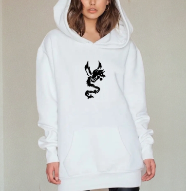 Мой дракон, Hoodie Mjhigh Dig, оверсайз, утепленная