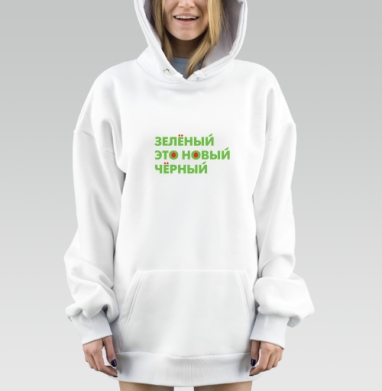 Зеленый это новый черный, Hoodie Mjhigh Dig, оверсайз, утепленная