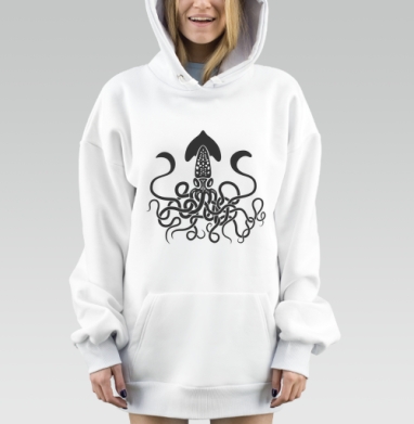 Черный спрут, Hoodie Mjhigh Dig, оверсайз, утепленная