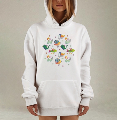 Фантастические животные, Hoodie Mjhigh Dig, оверсайз, утепленная