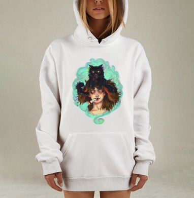 Кот Будильник, Hoodie Mjhigh Dig, оверсайз, утепленная
