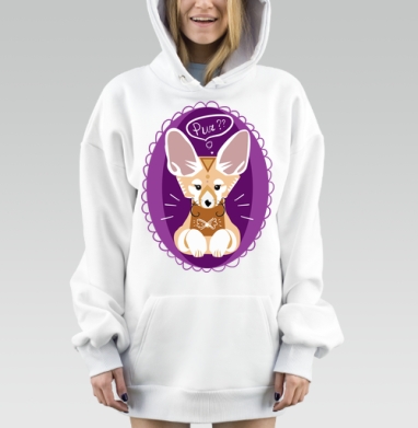Лисичка фенек Пур, Hoodie Mjhigh Dig, оверсайз, утепленная