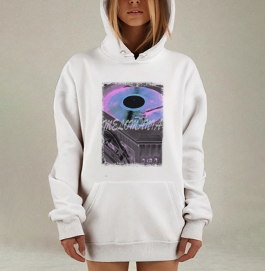 Виниловый проигрыватель MELOMANIA в ретро стиле, Hoodie Mjhigh Dig, оверсайз, утепленная