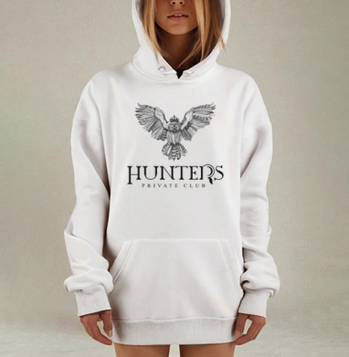 Современная графика совы с короной Hunters Club, Hoodie Mjhigh Dig, оверсайз, утепленная