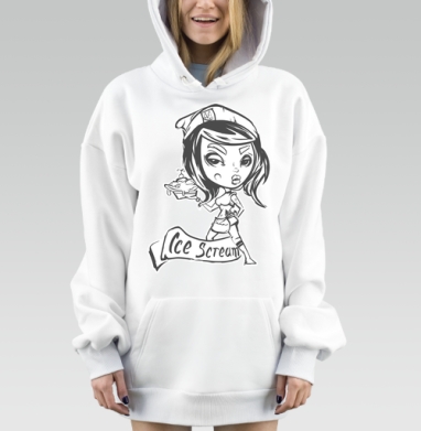 IceCream / Мороженое, Hoodie Mjhigh Dig, оверсайз, утепленная