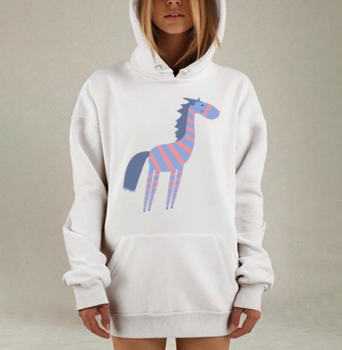 Зебра, Hoodie Mjhigh Dig, оверсайз, утепленная