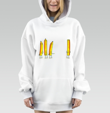Весёлые карандаши и урок доброты, Hoodie Mjhigh Dig, оверсайз, утепленная