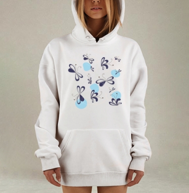 Абстрактный цветочный узор, Hoodie Mjhigh Dig, оверсайз, утепленная