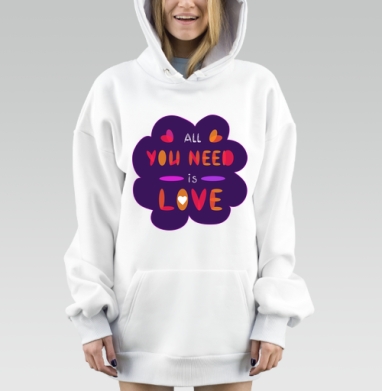 ALL YOU NNEED ... / Всё, что вам нужно, Hoodie Mjhigh Dig, оверсайз, утепленная