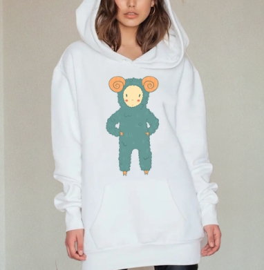 Aries  / Овен, Hoodie Mjhigh Dig, оверсайз, утепленная